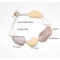 2021 trendy white beige coffee color choker jewelry acrylic irregular stone necklace